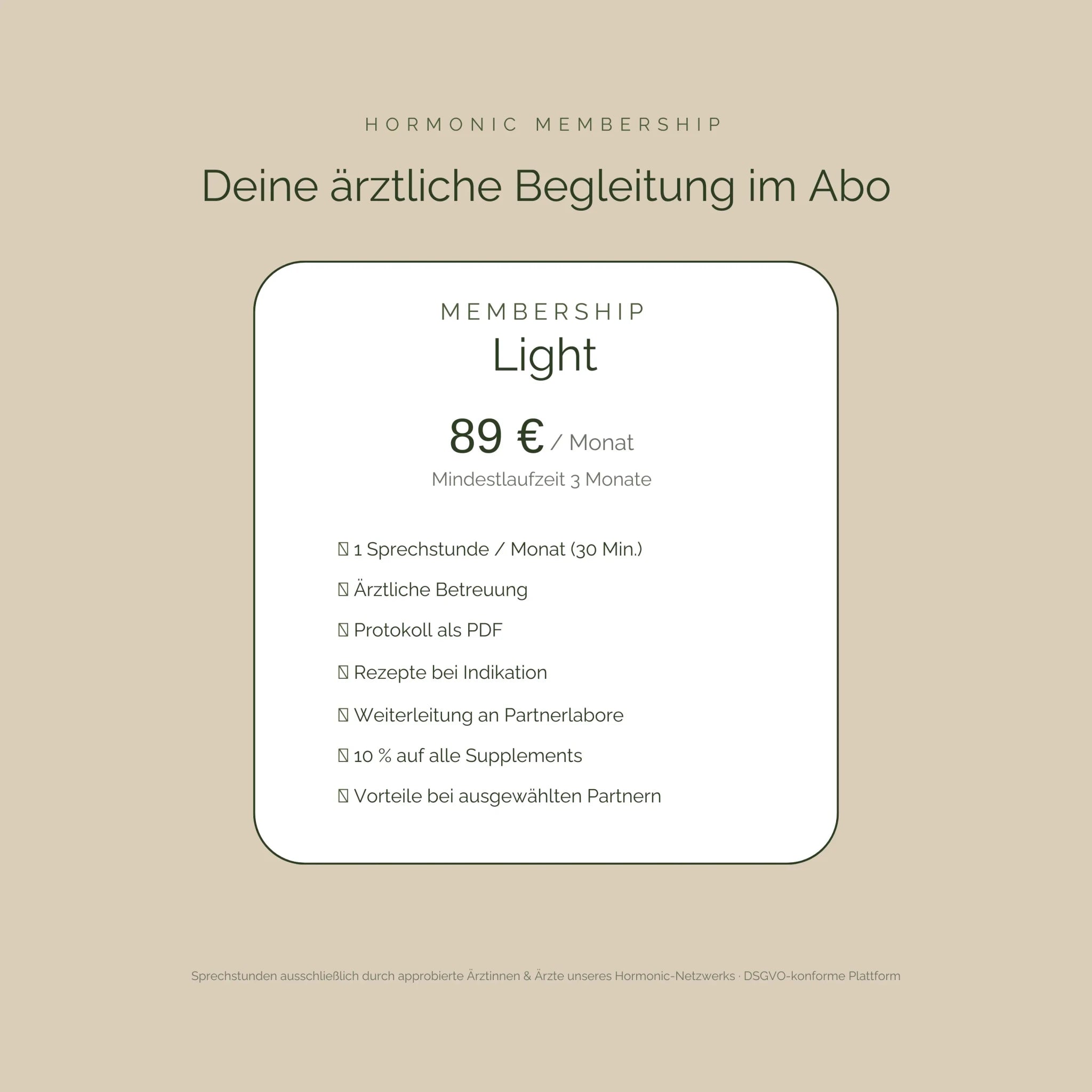 Membership Light - Hormonic - Beratung